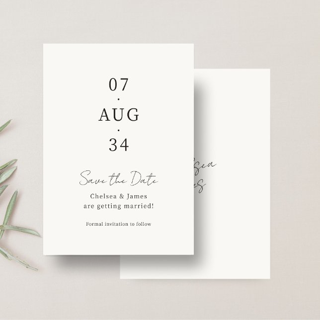 Elfenbein | Chic Minimalistisch Wedding Save the D Date (Von Creator hochgeladen)