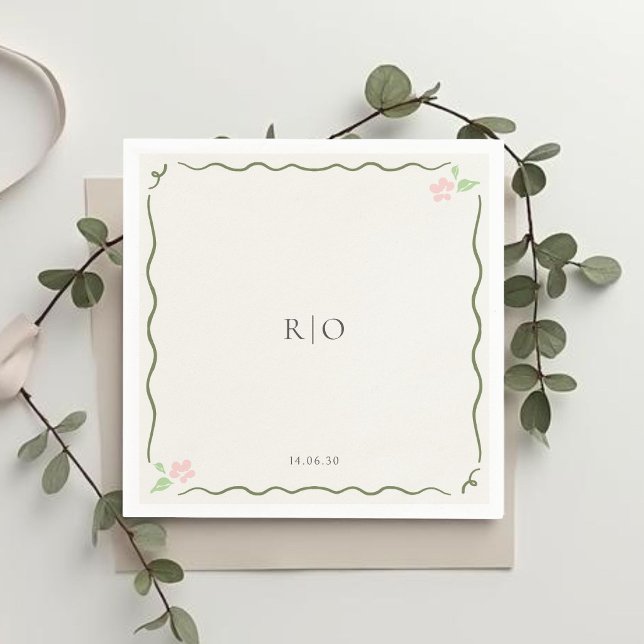 Elfenbein | Chic Petit Florale Hochzeit  Serviette (Von Creator hochgeladen)