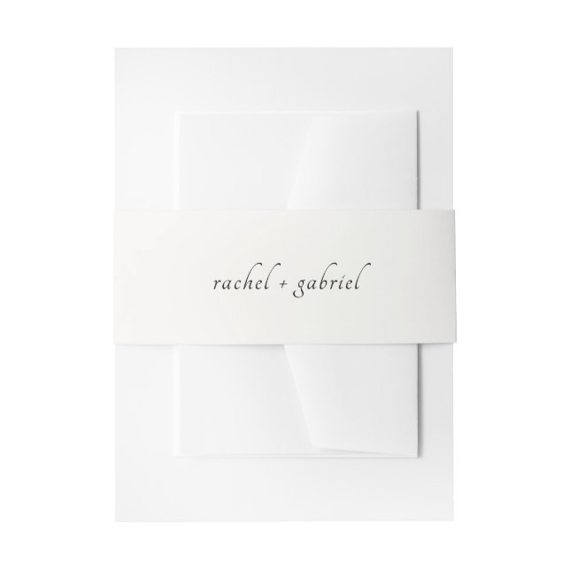 Elfenbein | Chic Simple Script Hochzeit  Einladungsbanderole (Vorderseite Beispiel)