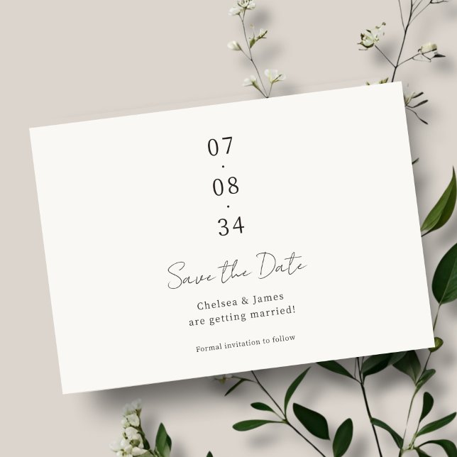 Elfenbein | Chic Wedding Save the Date Postcard (Von Creator hochgeladen)