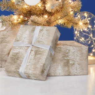 Elfenbein Creme Bäume Weihnachten Geschenkpapier