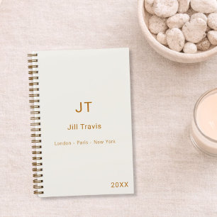 Elfenbein creme gold modern minimalistischer Luxus Notizbuch