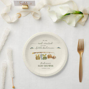 Elfenbein-Creme-Rolle-Aufgeregte Babyparty Pappteller