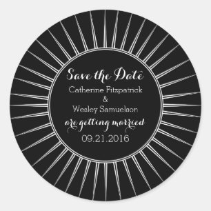 Elfenbein-Deko-Retro Save the Date Aufkleber