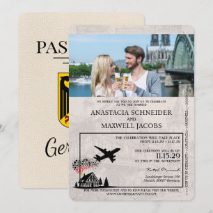 Elfenbein Deutschland Pass Einladung zur Hochzeit