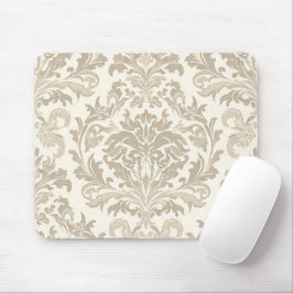 Elfenbein Elégance Barock Damast Klassik Antik Mousepad