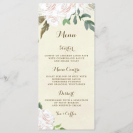 Elfenbein elegante Hochzeitskarte Menükarte