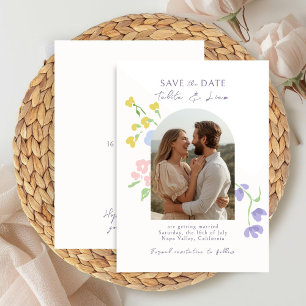 Elfenbein   Elegante Schrift Floraler Bogen Hochze