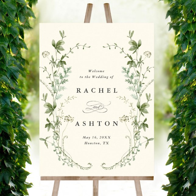 Elfenbein Elegante Wildblumen Hochzeit Begrüßungsz Poster (Von Creator hochgeladen)