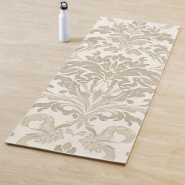 Elfenbein Eliganz Barock Damast Klassik Antik Yogamatte