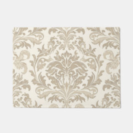 Elfenbein-Elleganz Barock-Damask klassischer Antik Fußmatte