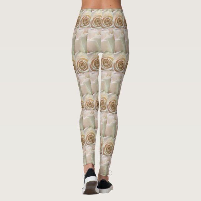 Elfenbein farbige Rosen-Leggings Leggings (Rückseite)