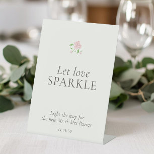 Elfenbein Florale Sparkle-Hochzeitstischdekorati Sockelschild