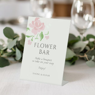 Elfenbein Flower Bar Hochzeitstisch oben Sockelschild