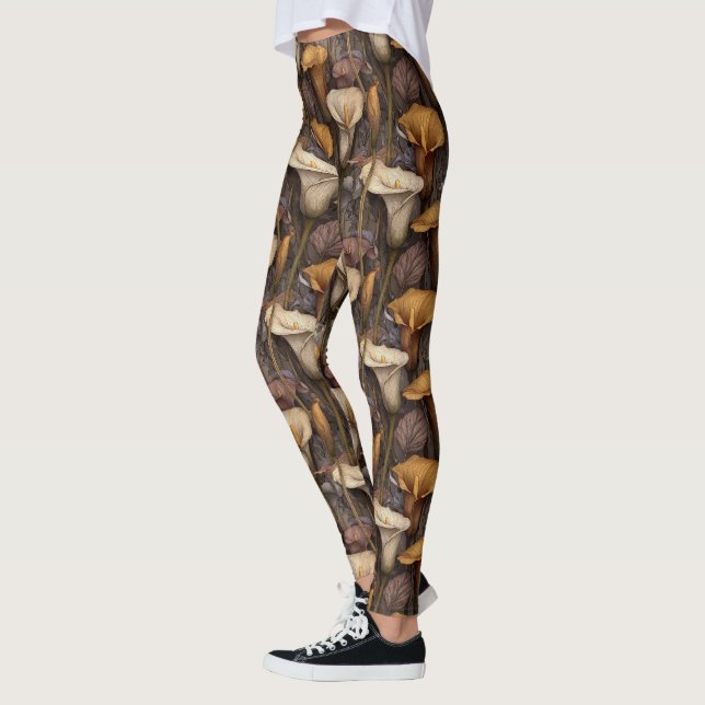 Elfenbein Frauen Aktiv Kleidung Calla-Lilien Blüte Leggings (Links)