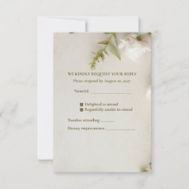 Elfenbein-Garten Botanische Hochzeits-Antwortkarte RSVP Karte