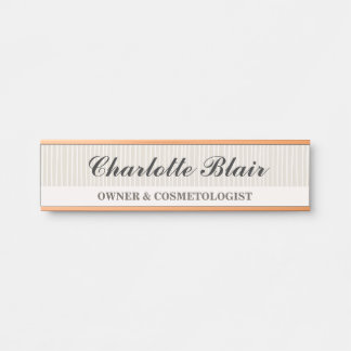 Elfenbein gestreift elegant türschild