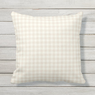 Elfenbein-Gingham-Muster-Kissen im Freien Kissen Für Draußen
