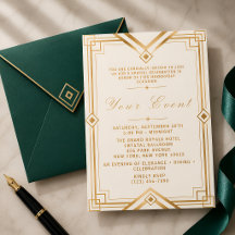 Elfenbein-Gold Art Deco Soirée Elegant Geometrisch