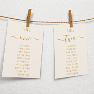 Elfenbein-Gold Moderne Schrift Einfache Sitzordnun