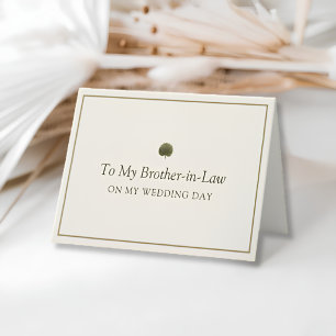Elfenbein-Gold-Palm-Schwager-Hochzeitstag-Karte Dankeskarte