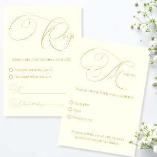 Elfenbein & Gold UAWG mit Meal Choice Response Car RSVP Karte