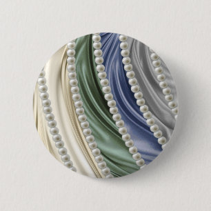 Elfenbein, Grün, Blau, Gold, Seide - Button