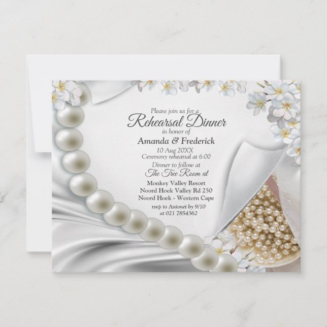 Elfenbein, Grün, Blau, Gold, Seide und Birne Probe Einladung (Vorderseite)