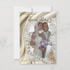 Elfenbein, Grün, Blau, Gold, Seide und Hochzeit Da RSVP Karte