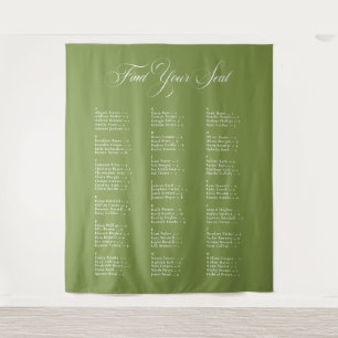 Elfenbein Grüne Alphabetische Hochzeit Sitzordnung Wandteppich
