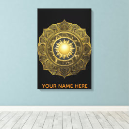 Elfenbein Helios Mandala Fine Art Leinwand Kunst