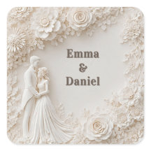 🤍 Elfenbein Hochzeit Blumen Silhouette Rahmen🤍