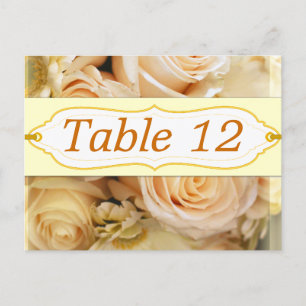 Elfenbein Hochzeit Rose Empfang Tischnummer Cards