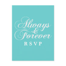 Elfenbein immer und für immer Hochzeit RSVP Postka