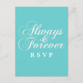 Elfenbein immer und für immer Hochzeit RSVP Postka Einladungspostkarte