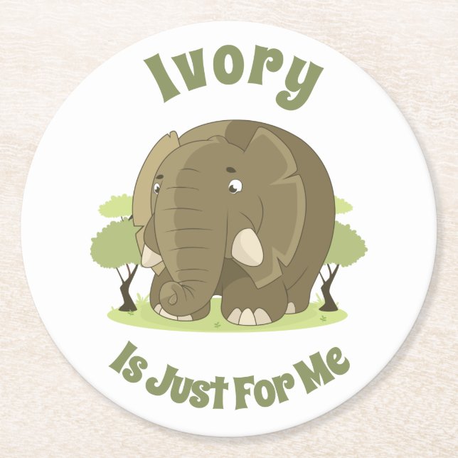 Elfenbein ist nur für mich Papier Untersetzer (Vorderseite)