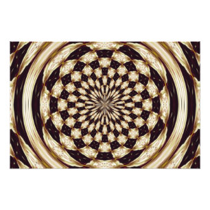 Elfenbein-Kaleidoskop-Blumen-Mandala-Dekor Fotodruck
