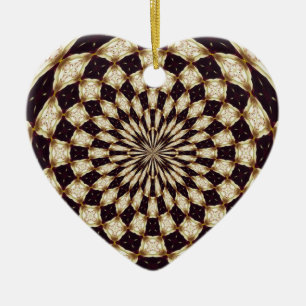 Elfenbein-Kaleidoskop-Blumen-Mandala-Dekor Keramik Ornament