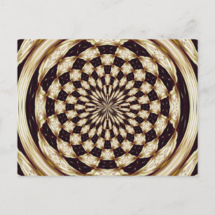 Elfenbein-Kaleidoskop-Blumen-Mandala-Dekor Postkarte