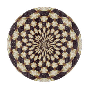 Elfenbein-Kaleidoskop-Blumen-Mandala-Dekor Schneidebrett