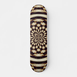Elfenbein-Kaleidoskop-Blumen-Mandala-Dekor Skateboard