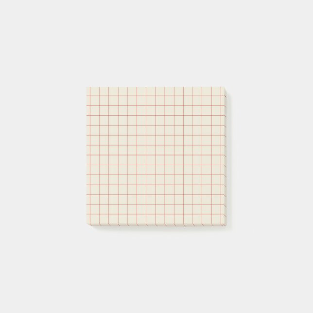 Elfenbein kariertes Muster Minimale Ästhetik Büro  Post-it Klebezettel (Vorderseite)