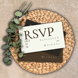 Elfenbein-minimalistische Boho-Hochzeits-RSVP-Antw Begleitkarte