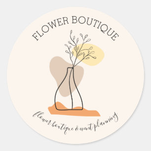 Elfenbein-Minimalistische Keramik-Form-Blumentopf- Runder Aufkleber