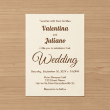 Elfenbein mit brauner Text-Typografie-Stil-Hochzei