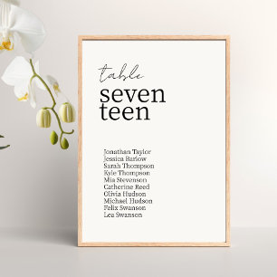 Elfenbein Moderne Minimalistische Hochzeit Tischnummer