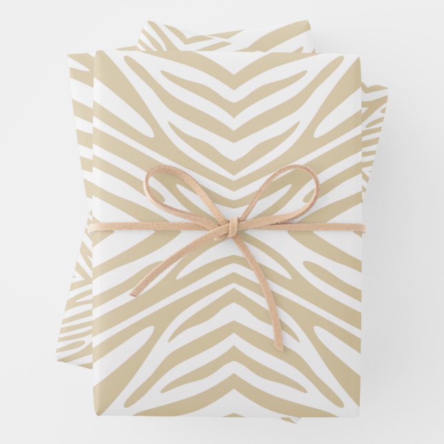 Elfenbein-Neutral-Zebra Geschenkpapier Set (Beispiel)