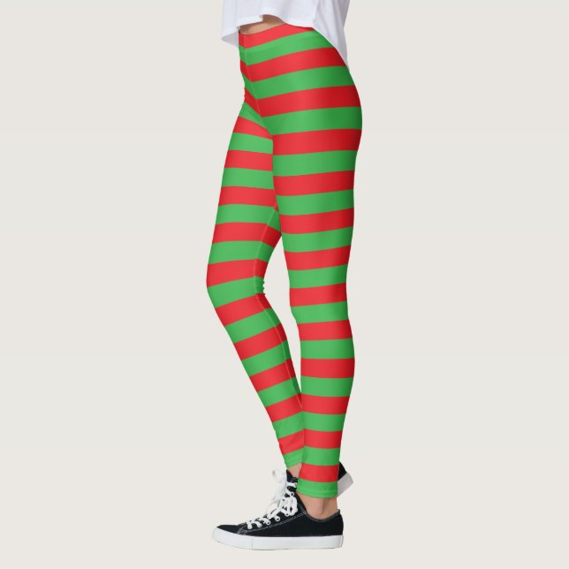 Elfenbein Niedlich, rot und grün Leggings (Links)