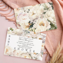 Elfenbein-Pfingstrosen-Blumen neutrale Babyparty