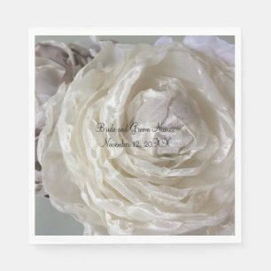 Elfenbein-Pfingstrosen-Hochzeit Serviette